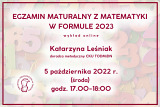 Egzamin maturalny z matematyki w Formule 2023 - wykład online