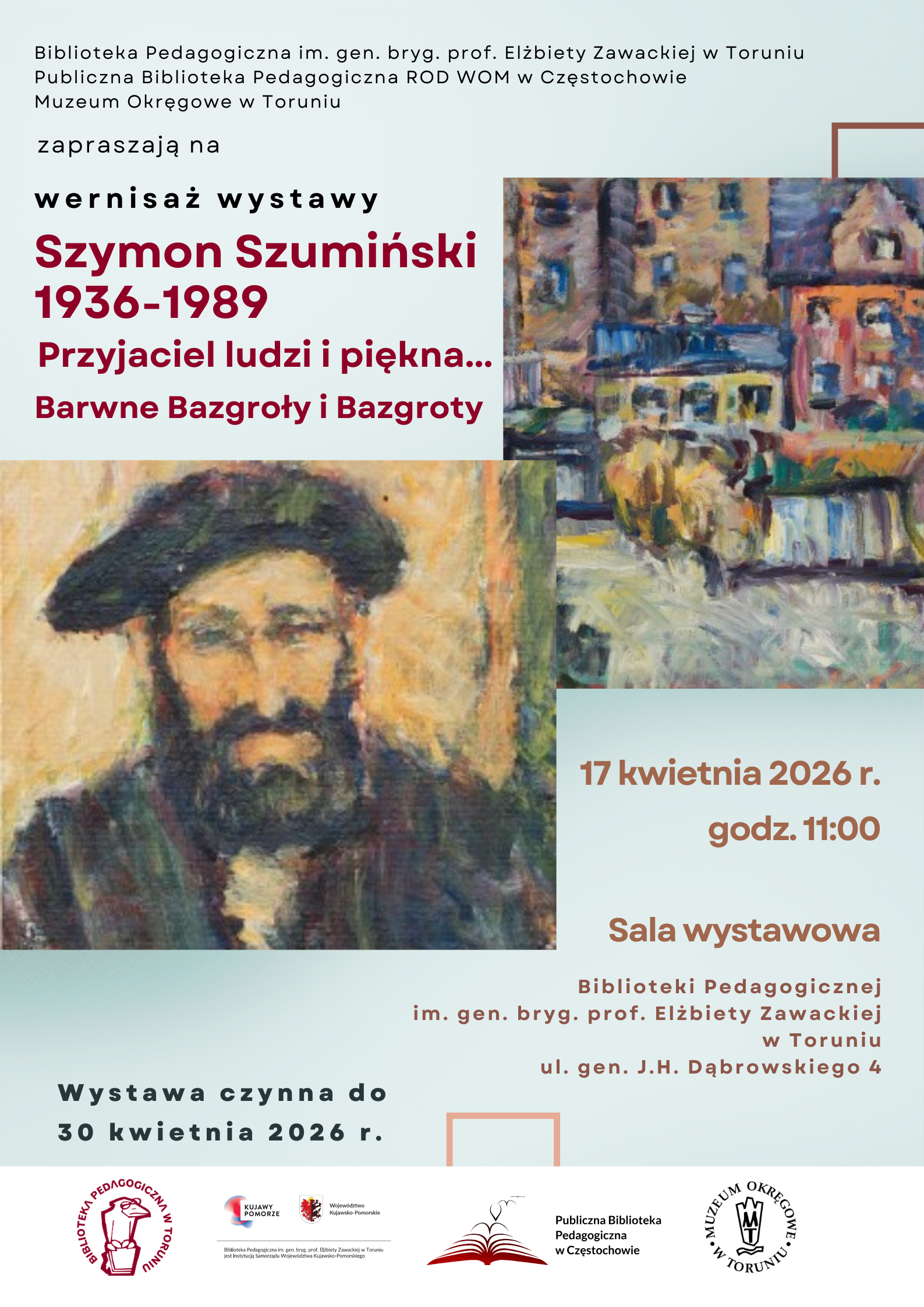 Plakat informujący o&nbsp;wystawie w&nbsp;Bibliotece Pedagogicznej w&nbsp;Toruniu.